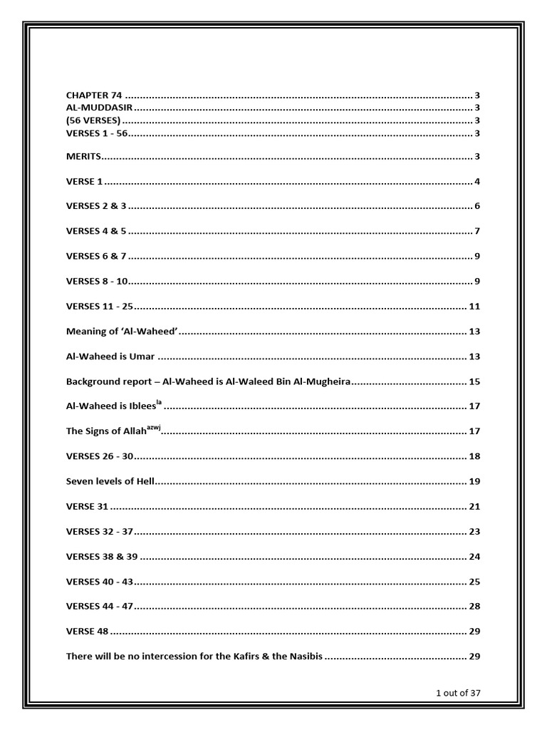 Tafseer of Surah Al-Muddasir | PDF | Prophets And Messengers In Islam ...