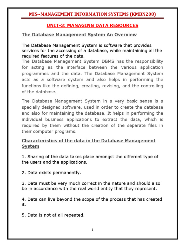 Database Management System Overview | PDF | Databases | Data Warehouse