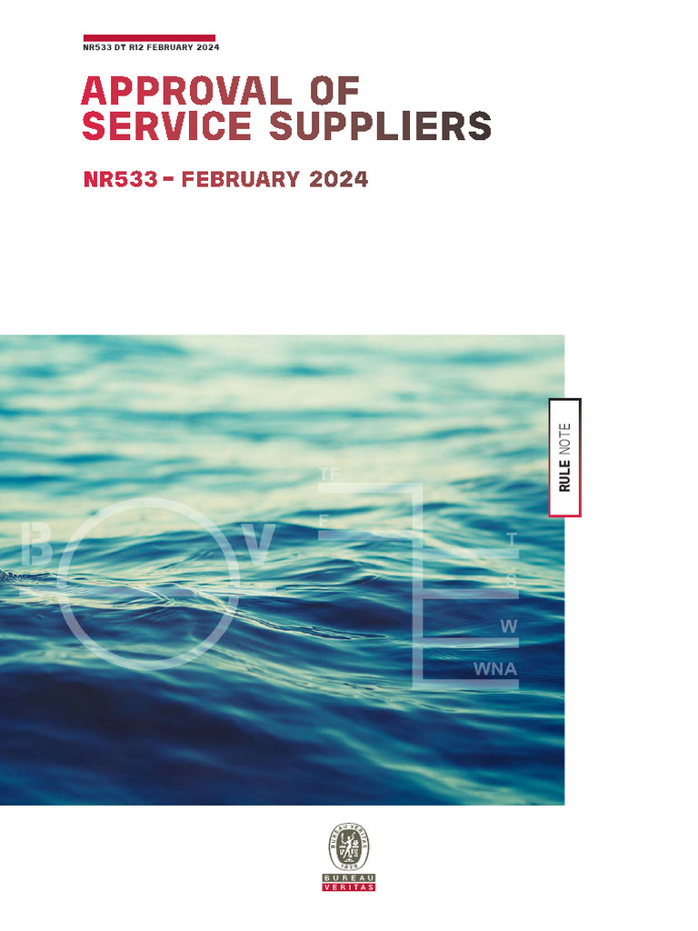 Approval of Service Suppliers NR533 | PDF | Verification And Validation ...