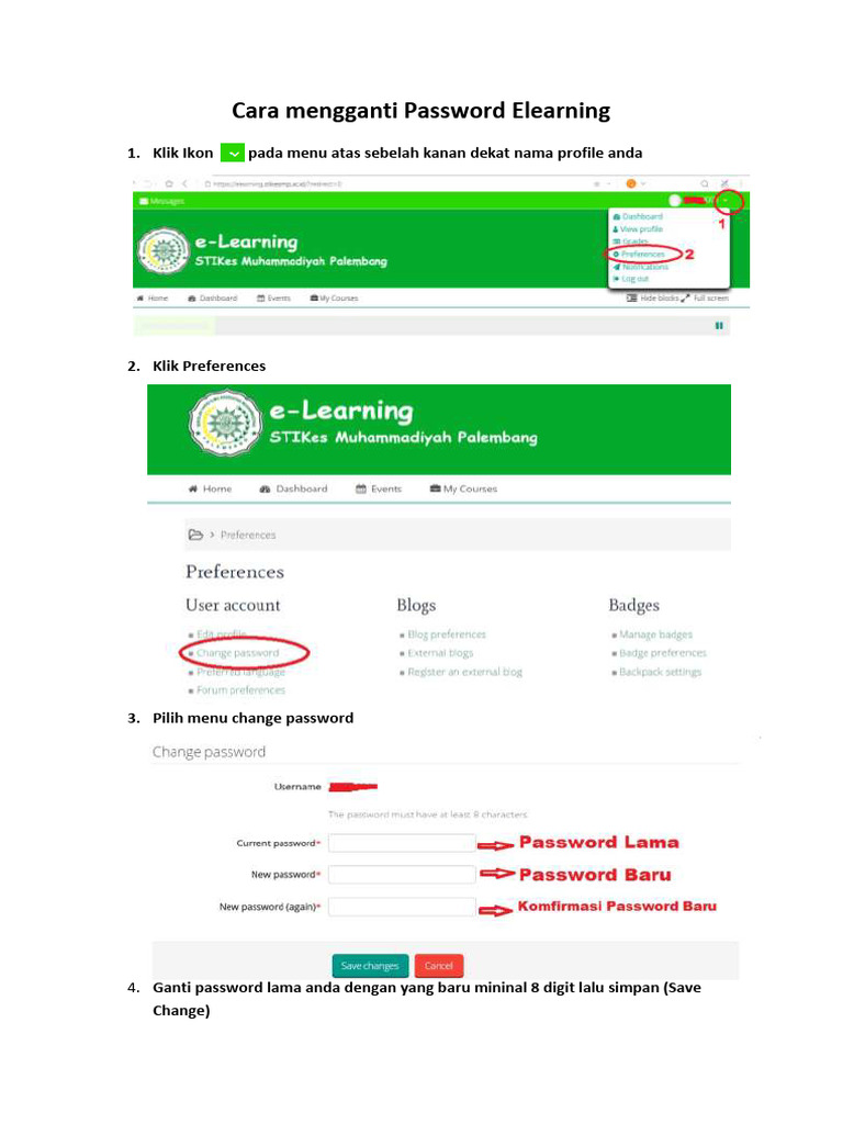 Cara Ganti Password Elearning Mudah | PDF