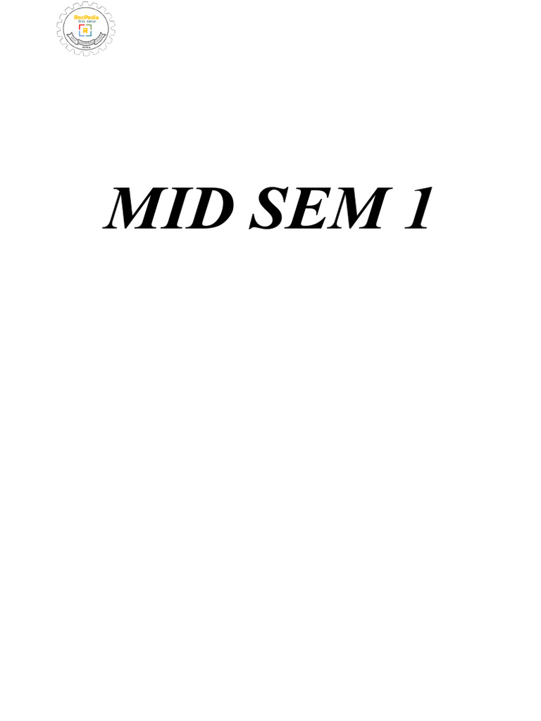 Mid Sem 1 Engineering Question Papers | PDF