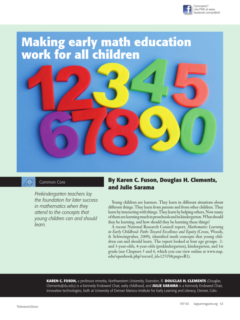 Fusen Et Al - Making Early Math Education Work | PDF | National Council ...