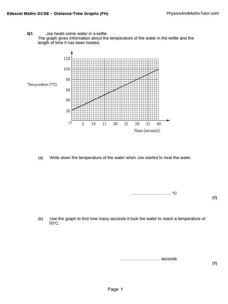 GCSE Maths: Temperature and Time Graphs | PDF