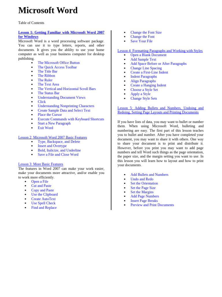 Microsoft Word 2007 Beginner's Guide | PDF | Microsoft Word | Computer File