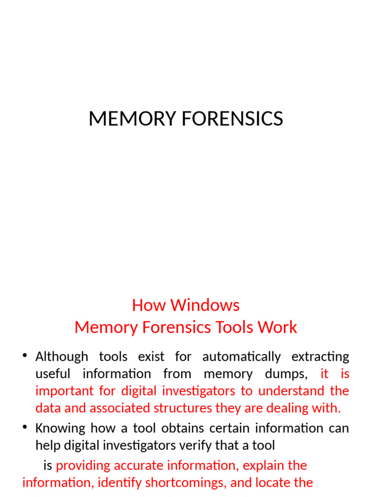 Memory Forensics | PDF | Computer Science | Computing