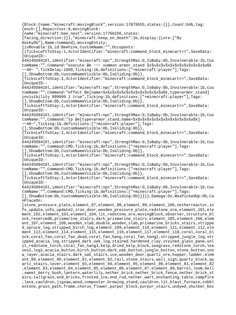 Minecraft Moving Block Commands | PDF | Beekeeping | Bees