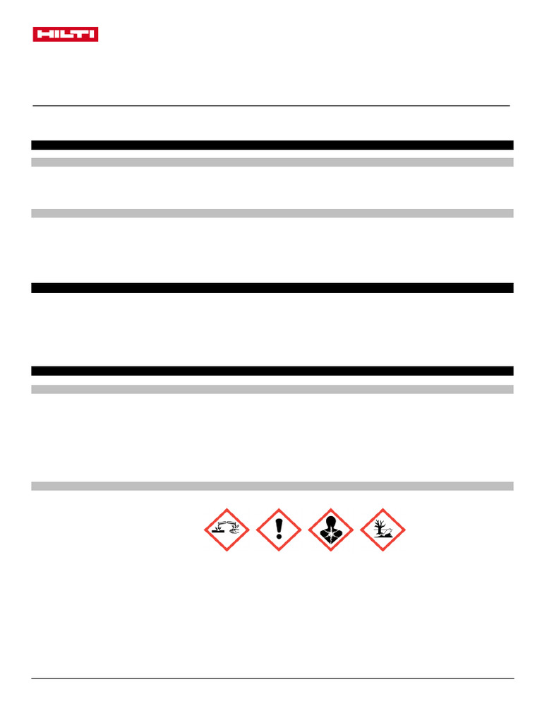 HIT-RE 10 Safety Data Sheet Overview | PDF | Toxicity | Firefighting