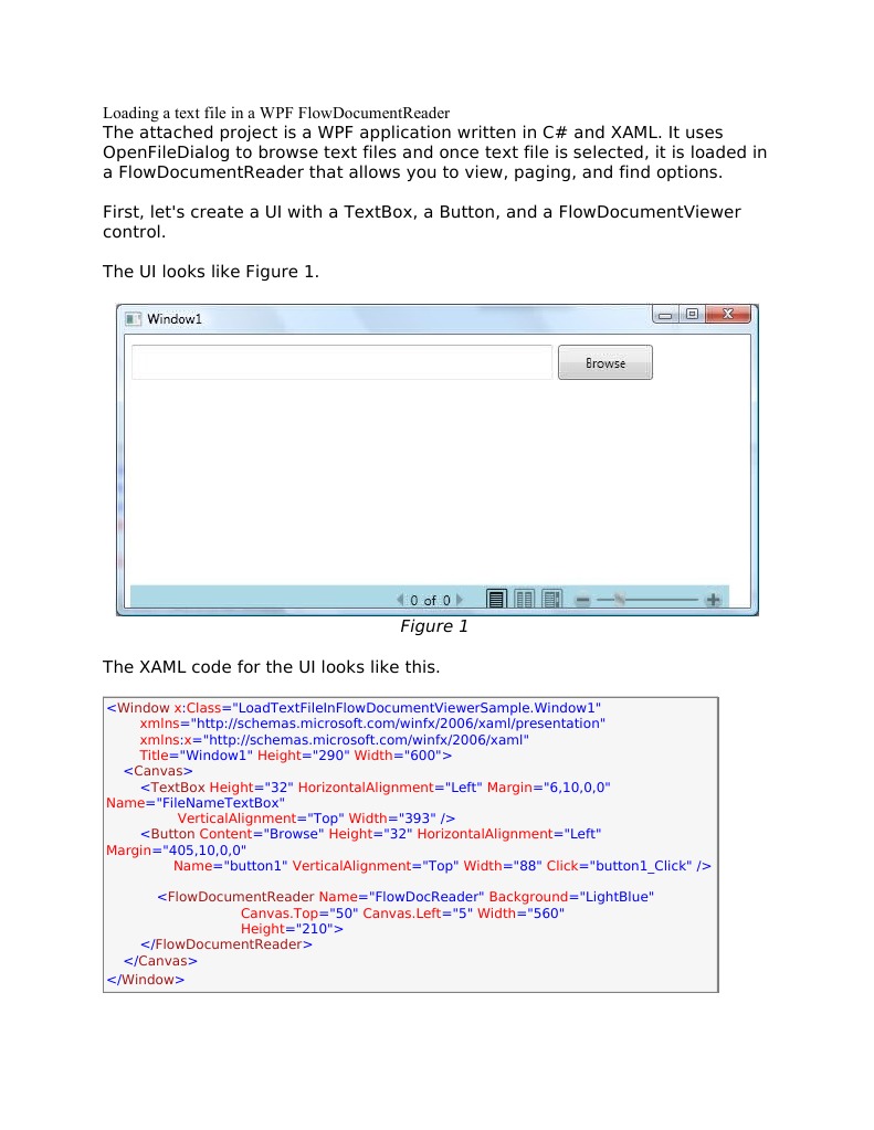 Loading a Text File in a WPF Flow Document Reader | Extensible ...