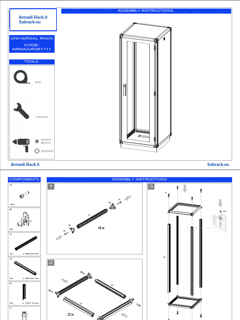 Istruzioni Montaggio Armadi Rack | PDF