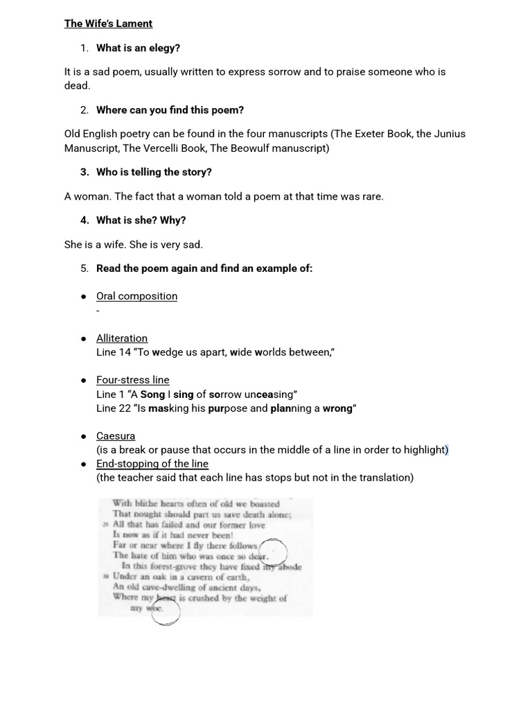 The Wife's Lament | PDF