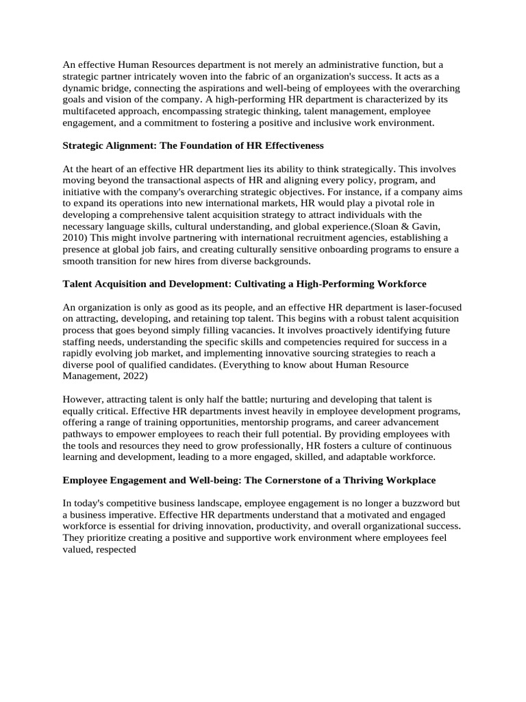Strategic HR for Workforce Success | PDF | Human Resource Management ...