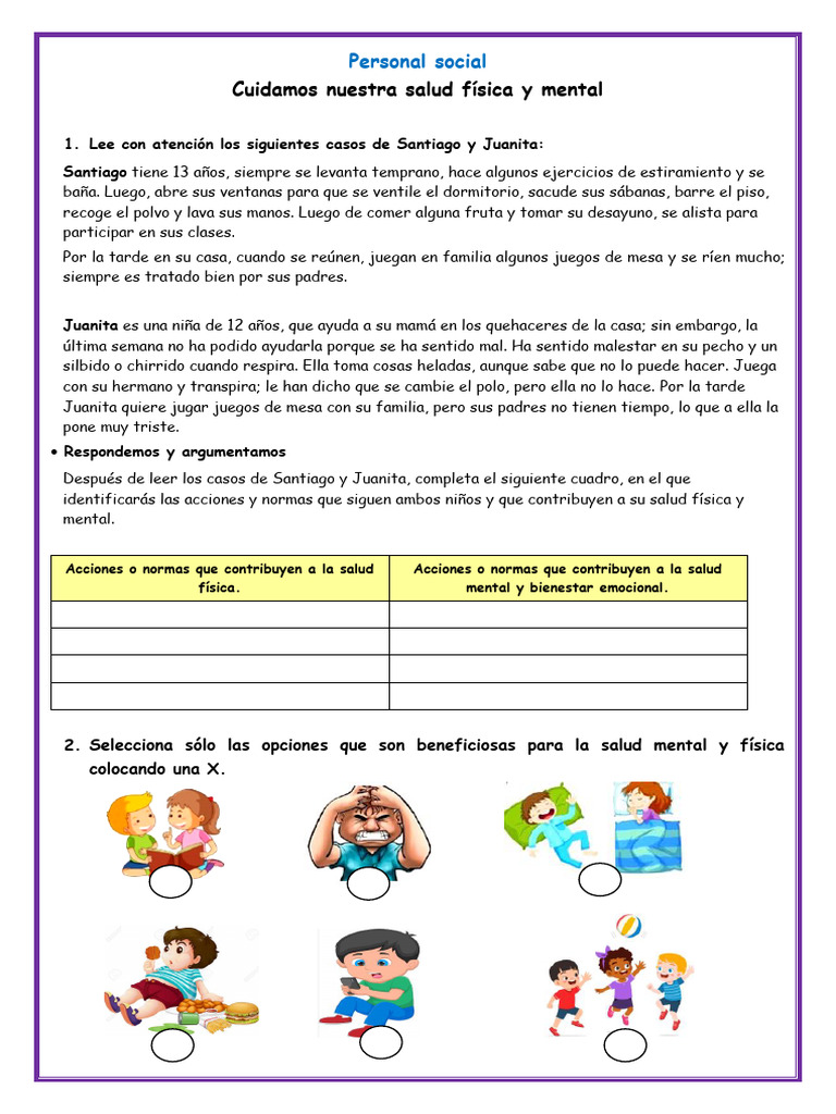 Actividades para Taller de Salud Mental | PDF