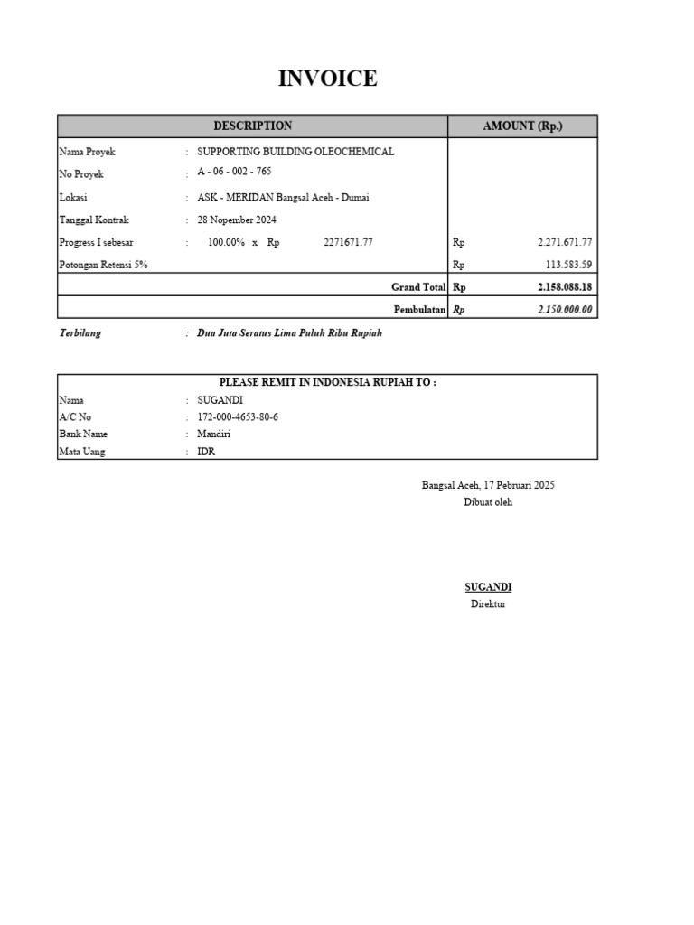Invoice: AMOUNT (RP.) Description | PDF