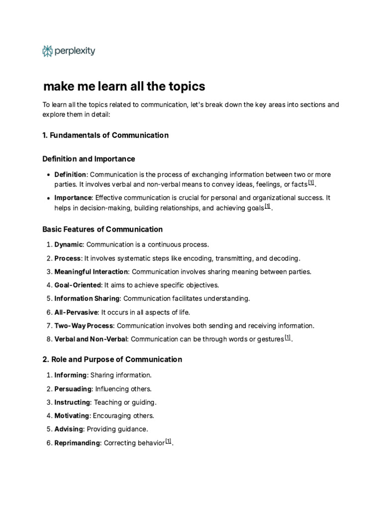 Make Me Learn All The Topics | PDF | Communication | Nonverbal ...
