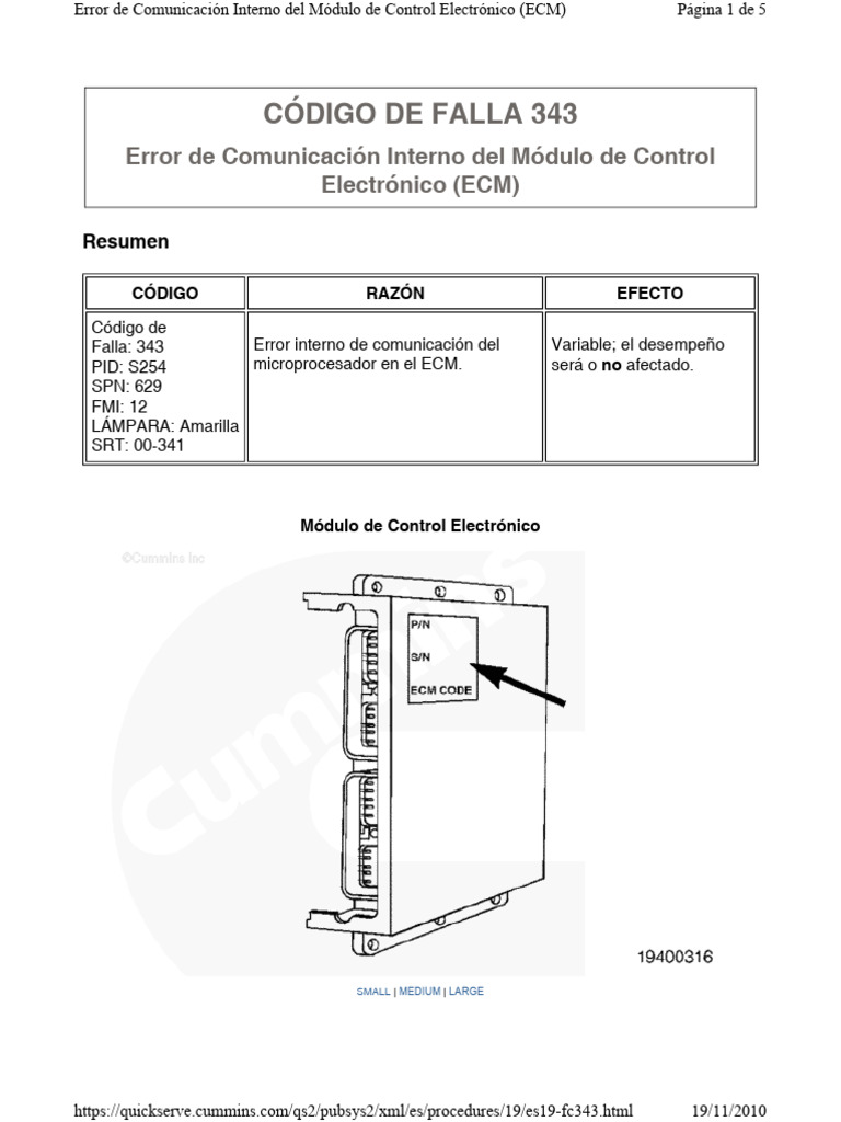 Comunicación Interno Del Módulo de Control Electrónico (ECM) | PDF ...