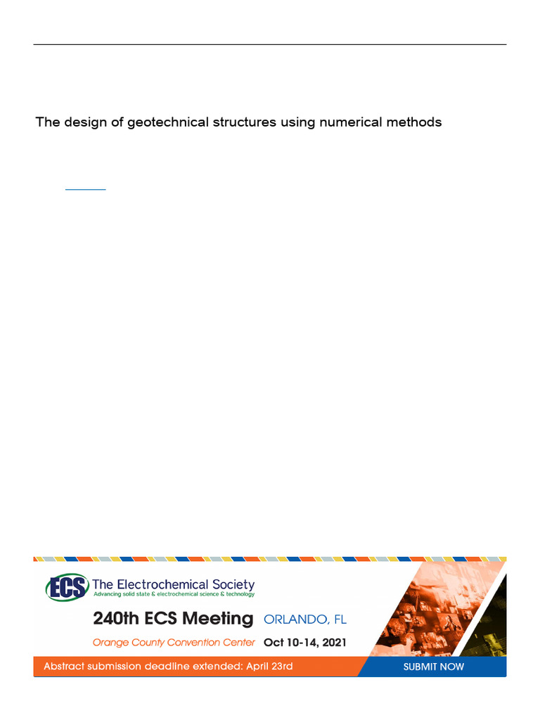 Numerical Methods in Geotechnical Design | PDF | Geotechnical ...