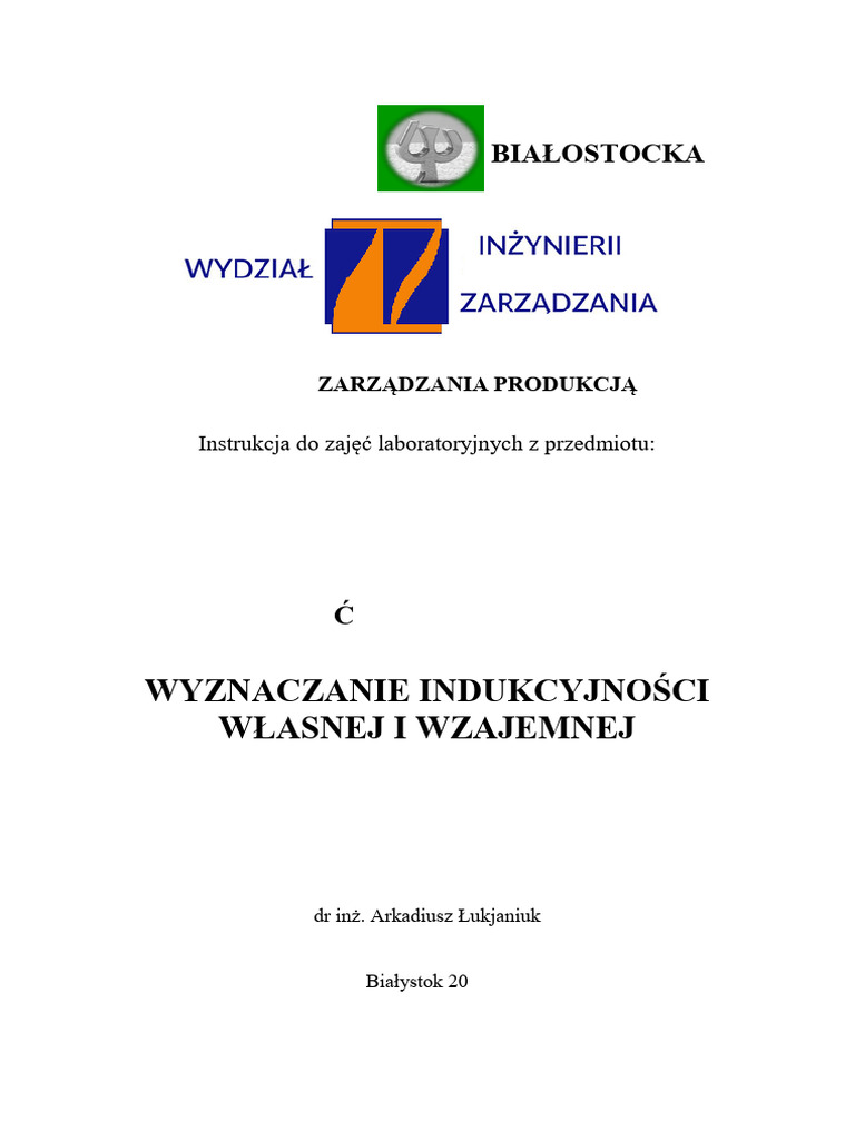 Ćwiczenie NR 7 - Wyznaczanie Indukcyjności Własnej I Wzajemnej | PDF