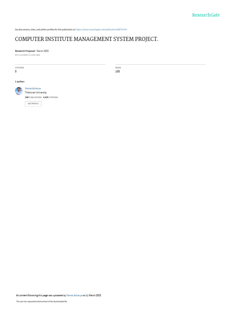Computer institute management system. | PDF | Software Testing | Databases