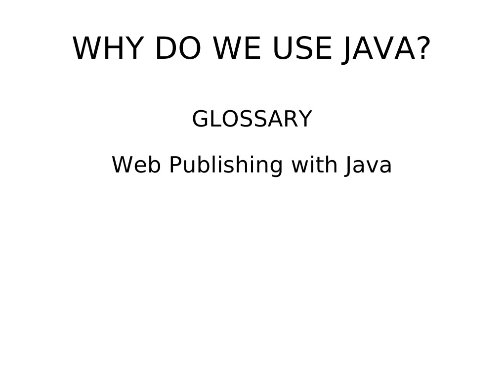 Why Java PDF Java (Programming Language) Java Virtual Machine