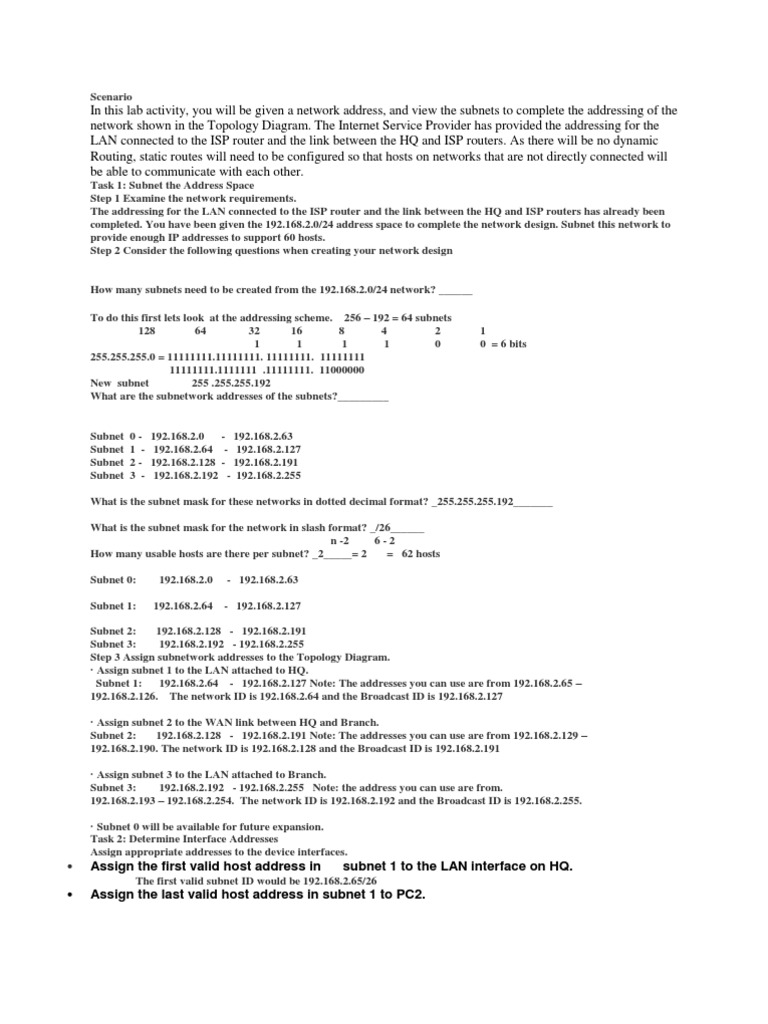 Scenario | PDF | Router (Computing) | Computer Network