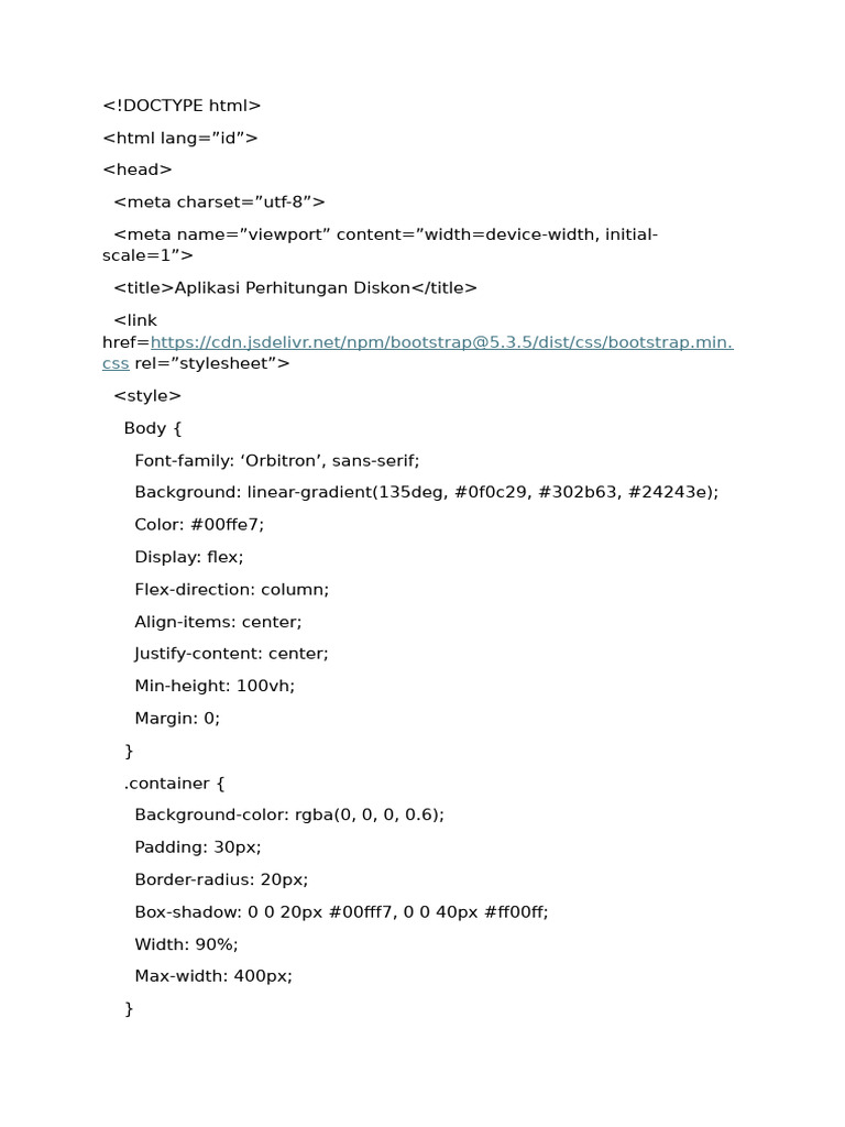 Script App Diskon Desain Cyber (SFILE | PDF