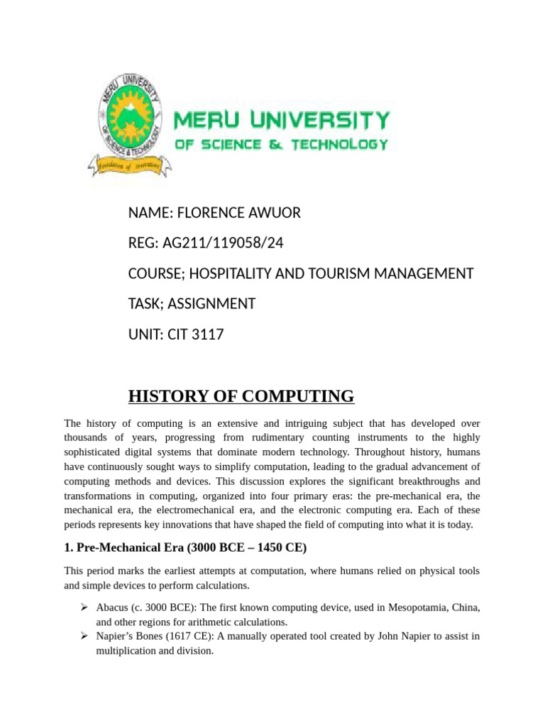 History of Computing Eras Explained | PDF | Integrated Circuit | Computing