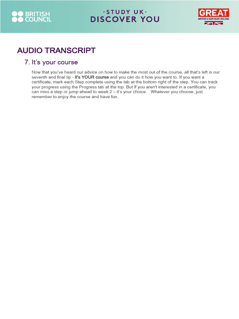 Customize Your Course Experience | PDF