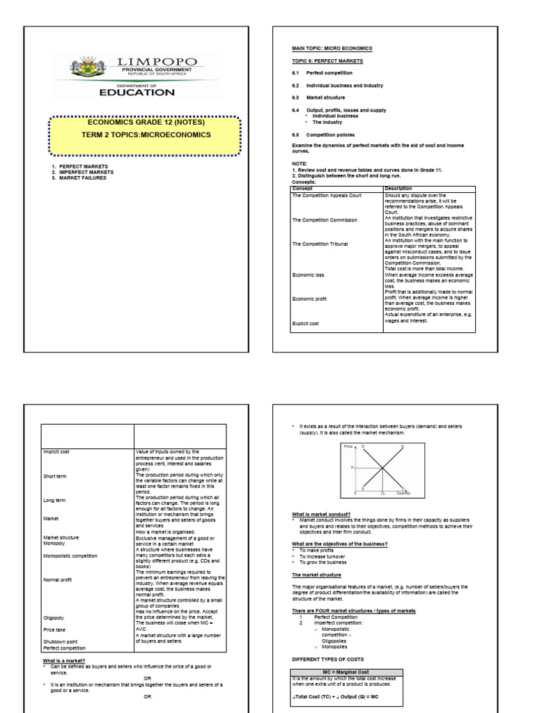 eco notes | PDF | Profit (Economics) | Monopoly