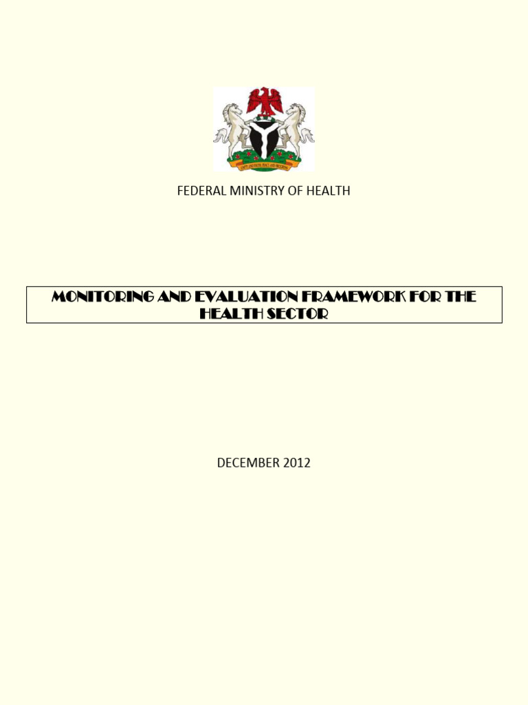 ME Framework - Dec2012 (Final) | PDF | Infant Mortality | Evaluation