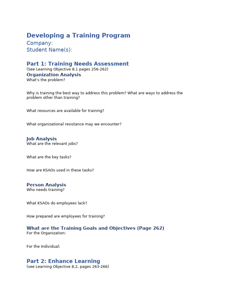 Module 5 Developing a Training Program (1) | PDF