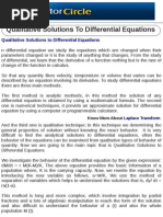 Qualitative Solutions To Differential Equations