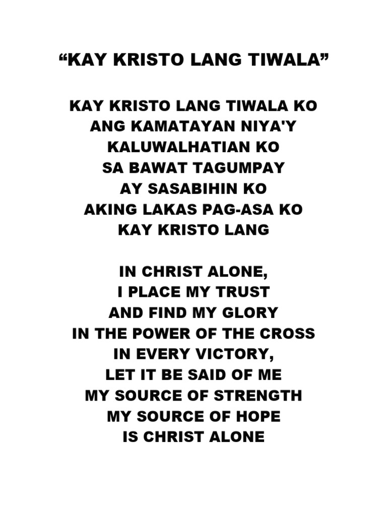 Kay Kristo Lang Tiwala Lyrics | PDF