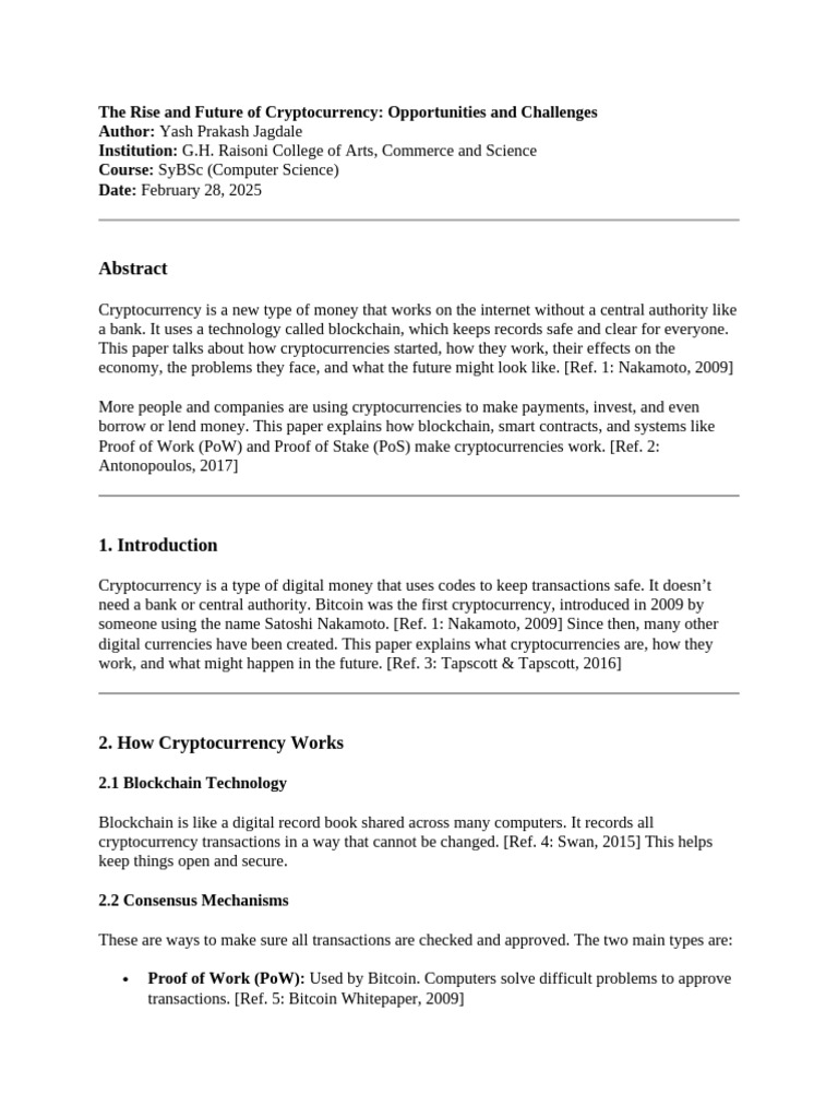 History and Future of Cryptocurrency | PDF | Cryptocurrency | Bitcoin