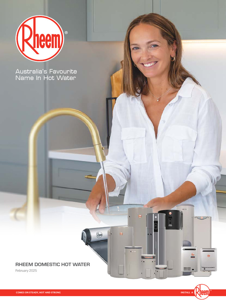 Rheem Domestic Hot Water Brochure MAR 2025 | PDF | Water Heating | Heat ...