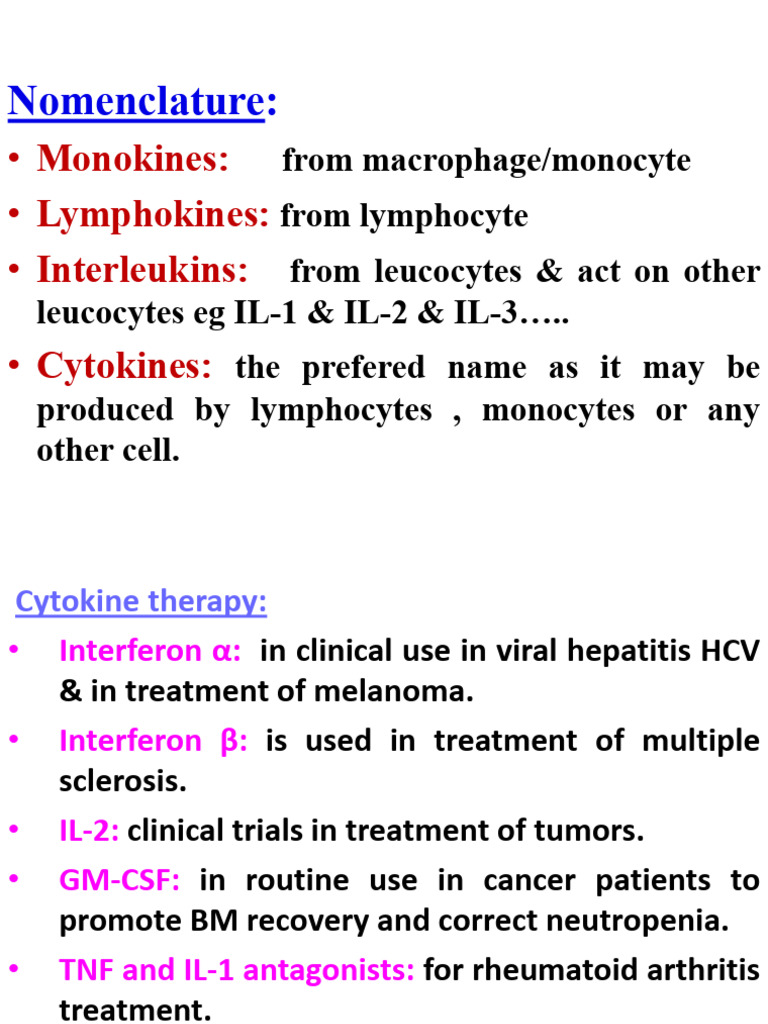 Overview of Cytokines and Immunosuppression | PDF