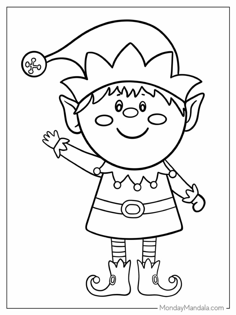 Easy To Color Elf For Toddlers | PDF