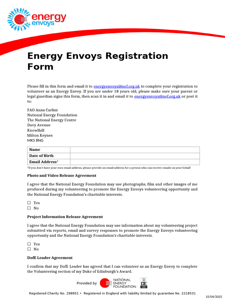 Energy - Envoys - Registration - Form - FINAL 4 | PDF