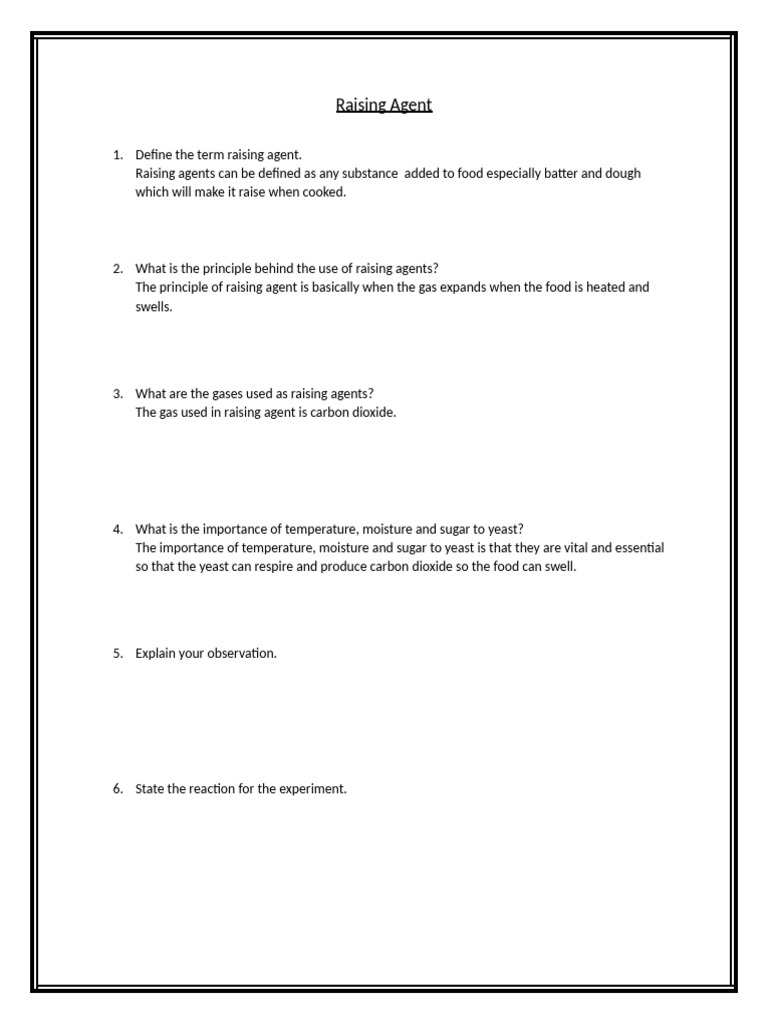 Understanding Raising Agents in Food | PDF