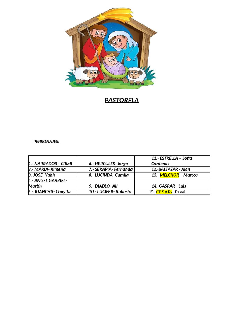 Pastorela - 2024 | PDF | María, madre de Jesús | Creencia religiosa y ...