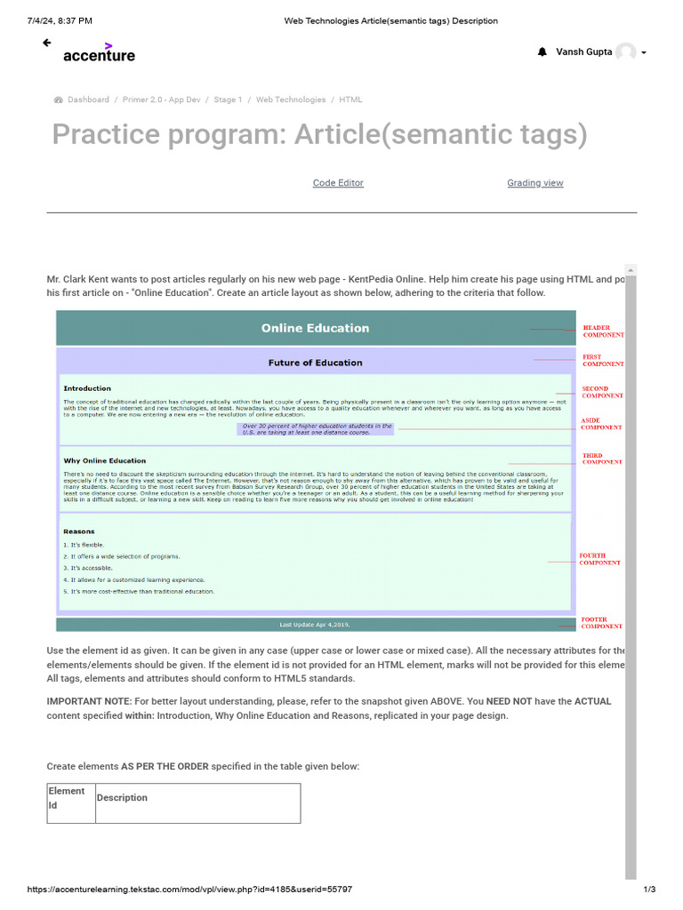 HTML Semantic Structure for KentPedia | PDF | Html Element | Html