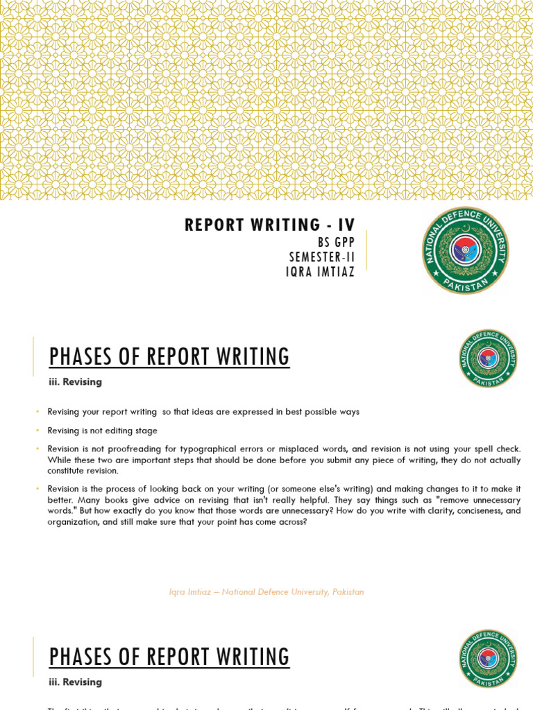 Phases of Report Writing: Revising Techniques | PDF | Proofreading ...