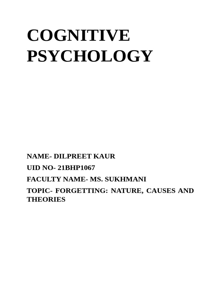 Understanding Natural Forgetting in Psychology | PDF | Recall (Memory ...