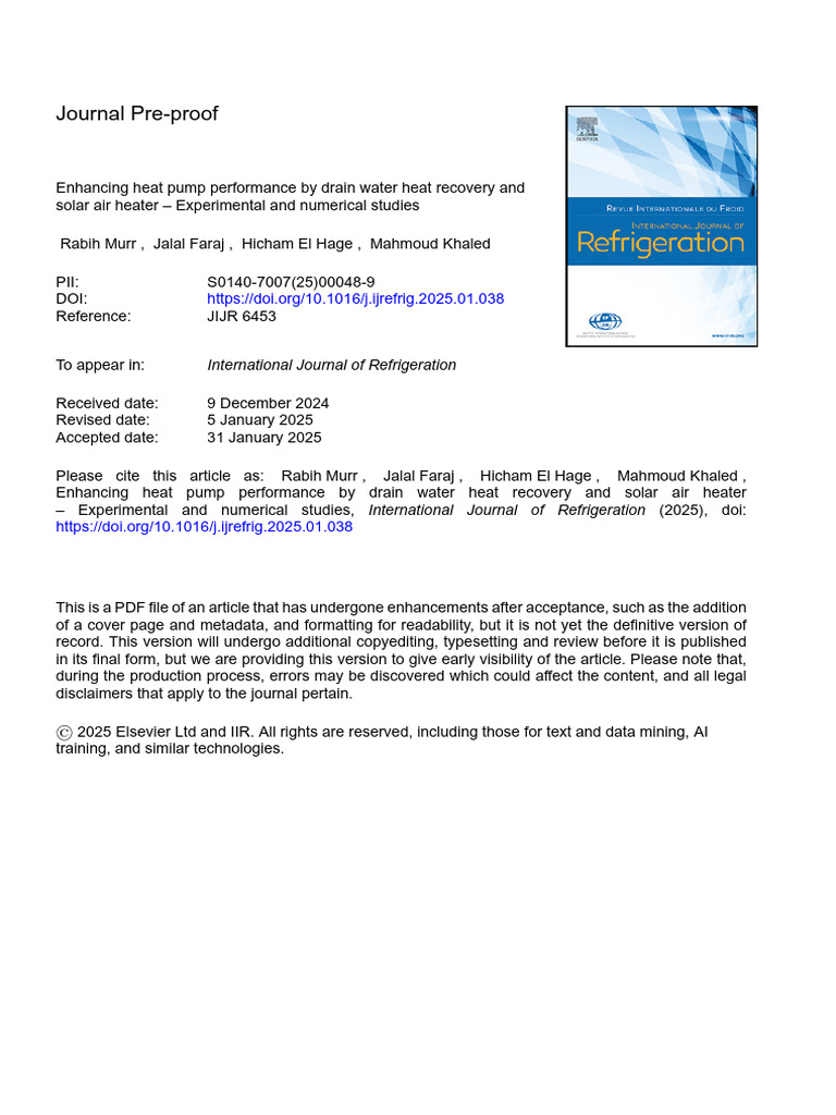 1 s2.0 S0140700725000489 Main | PDF | Heat Pump | Heat Exchanger