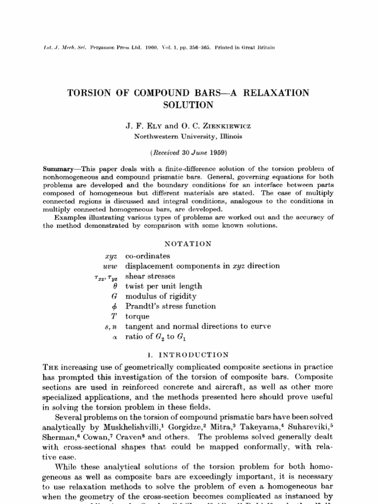 Torsion Analysis of Compound Bars | PDF | Calculus Of Variations ...