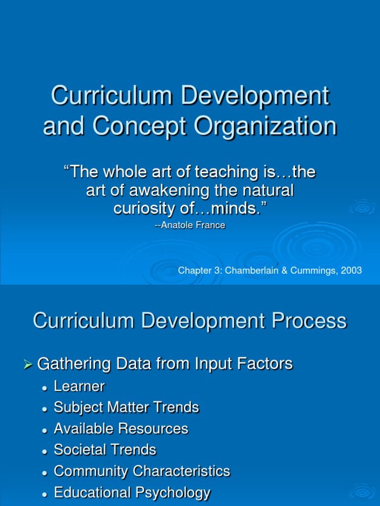 Curriculum development curriculum concept