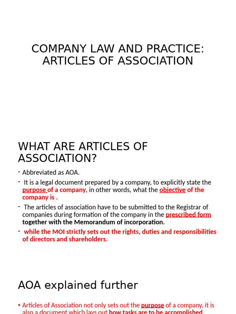 Articles of Association 4 | PDF