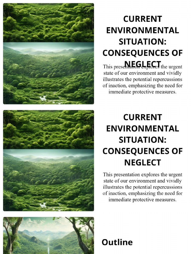 Current Environmental Situation Consequences of Neglect PDF