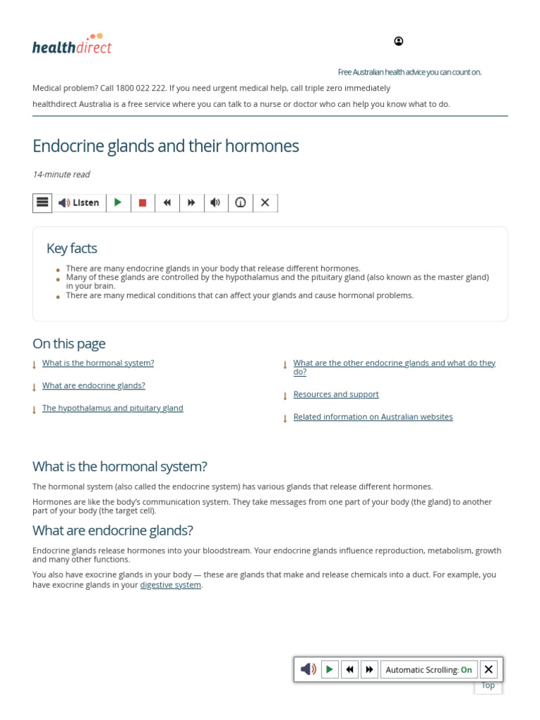 Endocrine Glands and Their Hormones | PDF | Endocrine System | Hypothalamus