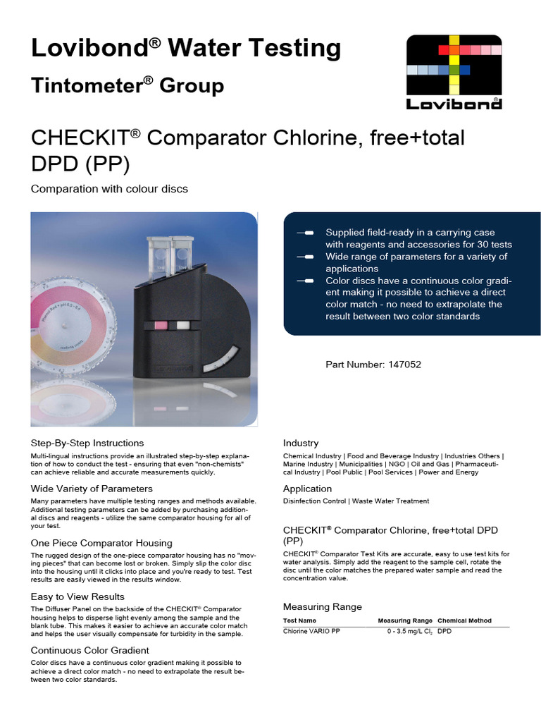 Lovibond CHECKIT® Comparator Overview | PDF
