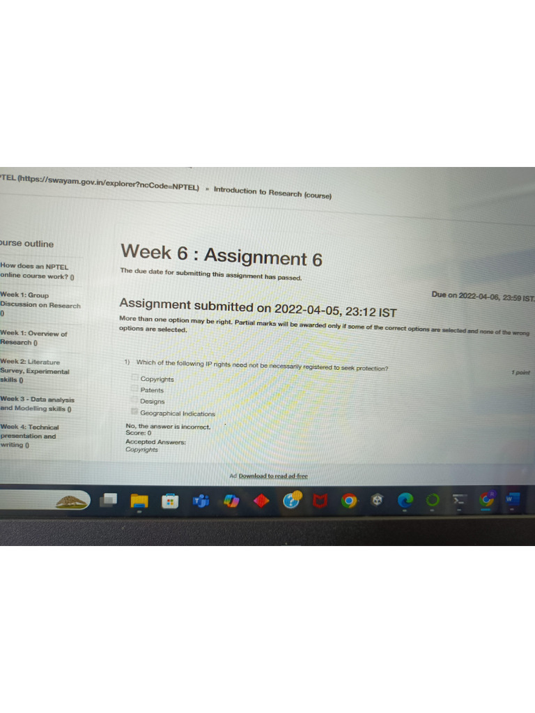 Assignment 6 & 7 Research Methodology Nptel | PDF